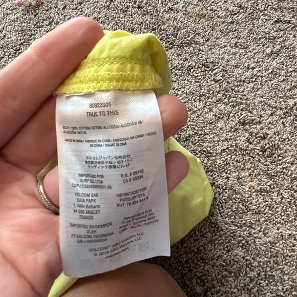 Volcom Women's Drawstring Bright Yellow Shorts - Picture 6 of 9